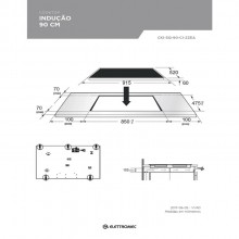 Conjunto Cooktop Induo e Coifa Sollevare 90cm Elettromec